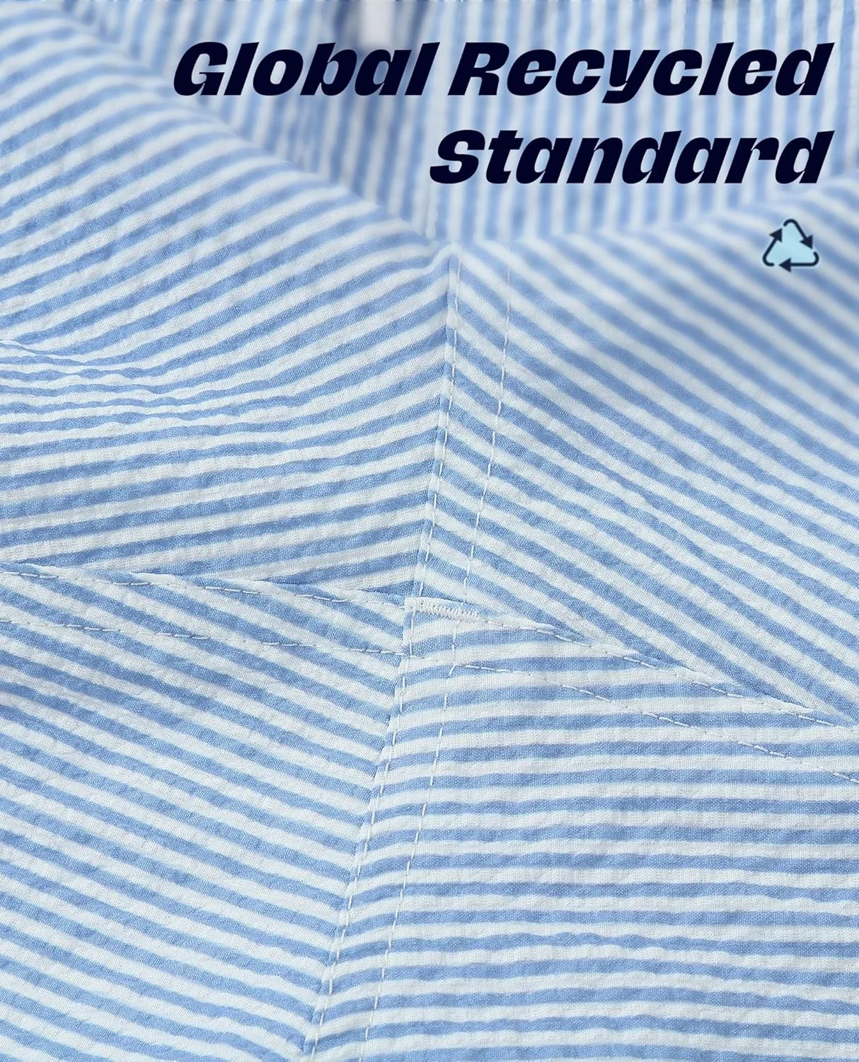 Men's Swim Shorts 5 inch Seersucker Swimming Trunks for Men Swim Suits Beach Shorts