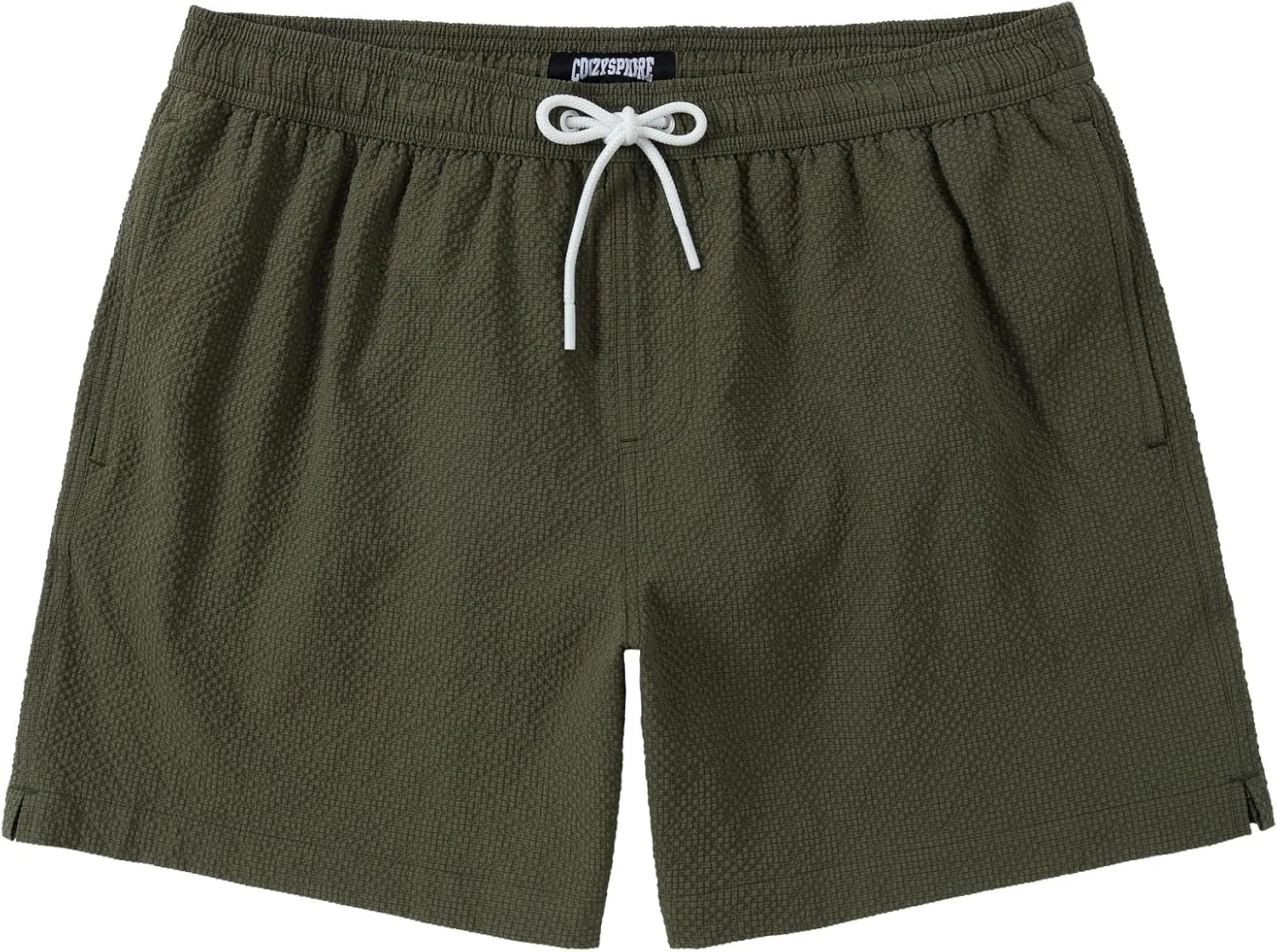 Men's Swim Shorts 5 inch Seersucker Swimming Trunks for Men Swim Suits Beach Shorts