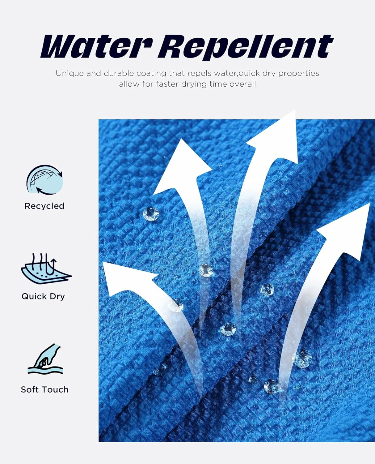 Men's Swim Shorts 5 inch Seersucker Swimming Trunks for Men Swim Suits Beach Shorts