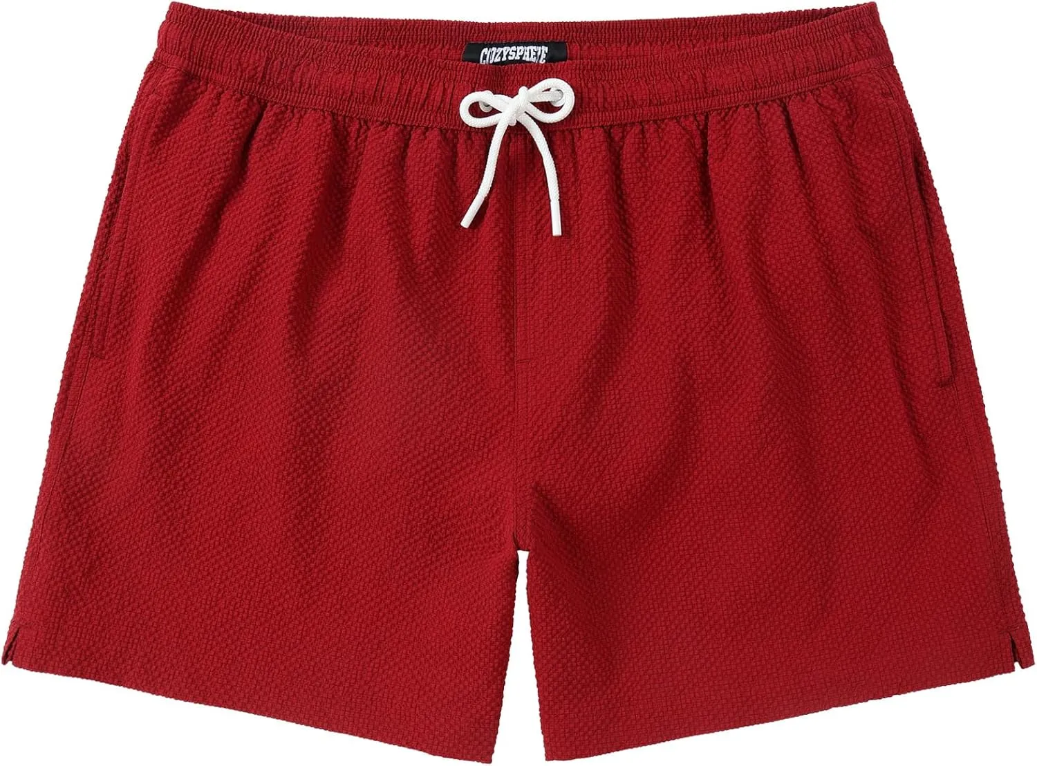 Men's Swim Shorts 5 inch Seersucker Swimming Trunks for Men Swim Suits Beach Shorts