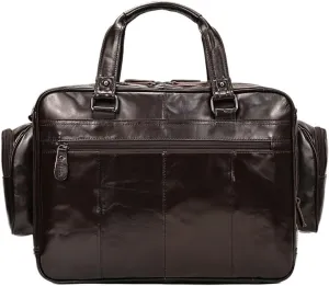 Men's Waterproof Leather Duffel Bag Oversized Travel Weekender Adjustable Shoulder Strap Overnight Trips Weekend Bag