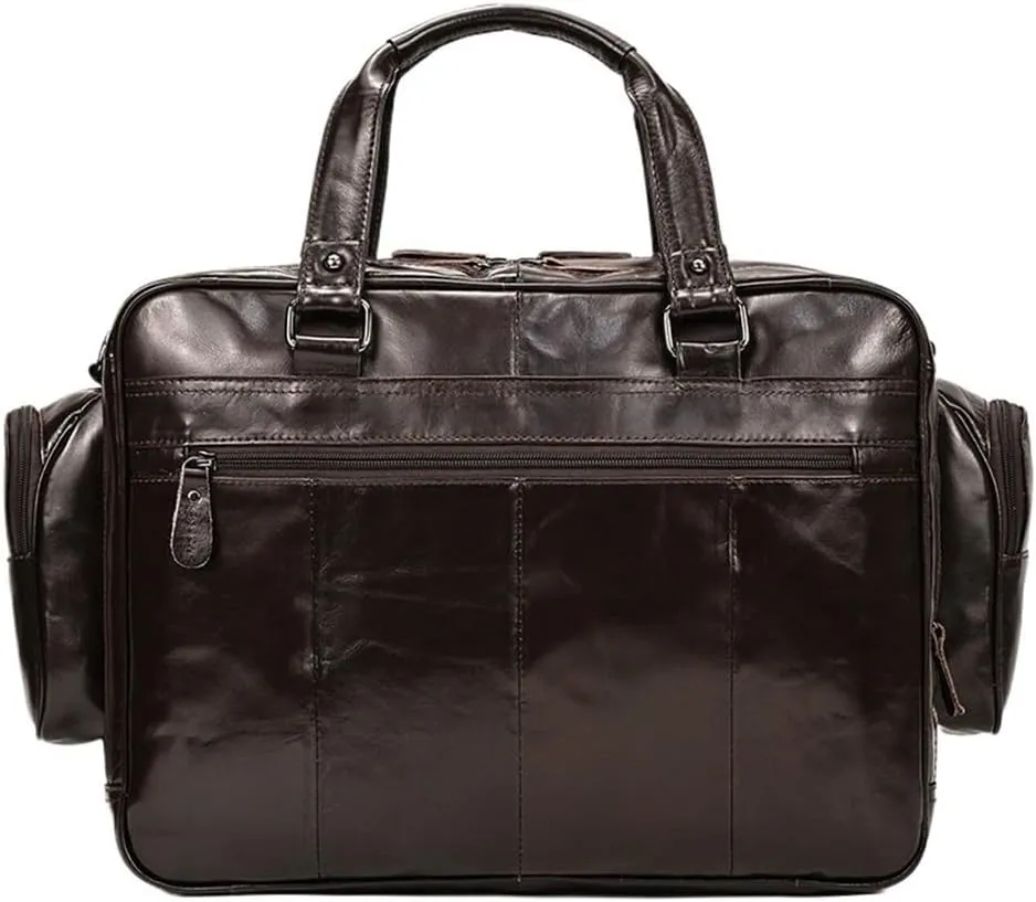 Men's Waterproof Leather Duffel Bag Oversized Travel Weekender Adjustable Shoulder Strap Overnight Trips Weekend Bag