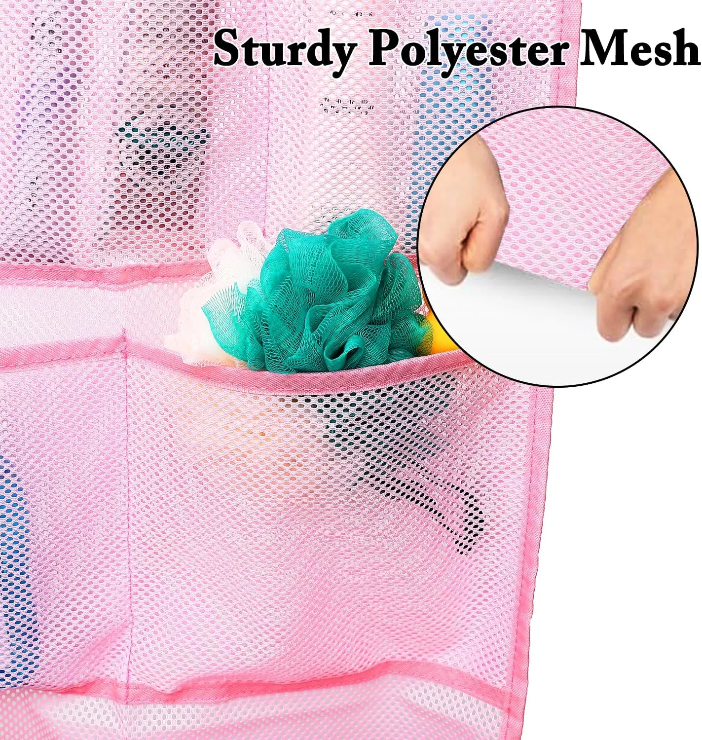 Mesh Shower Caddy Hanging, Quick-Drying Shower Organizer with 7 Pockets, Portable Bathroom Organizers and Storage for Shampoo, Soap, Loofah, Travel, and Cruise Essentials