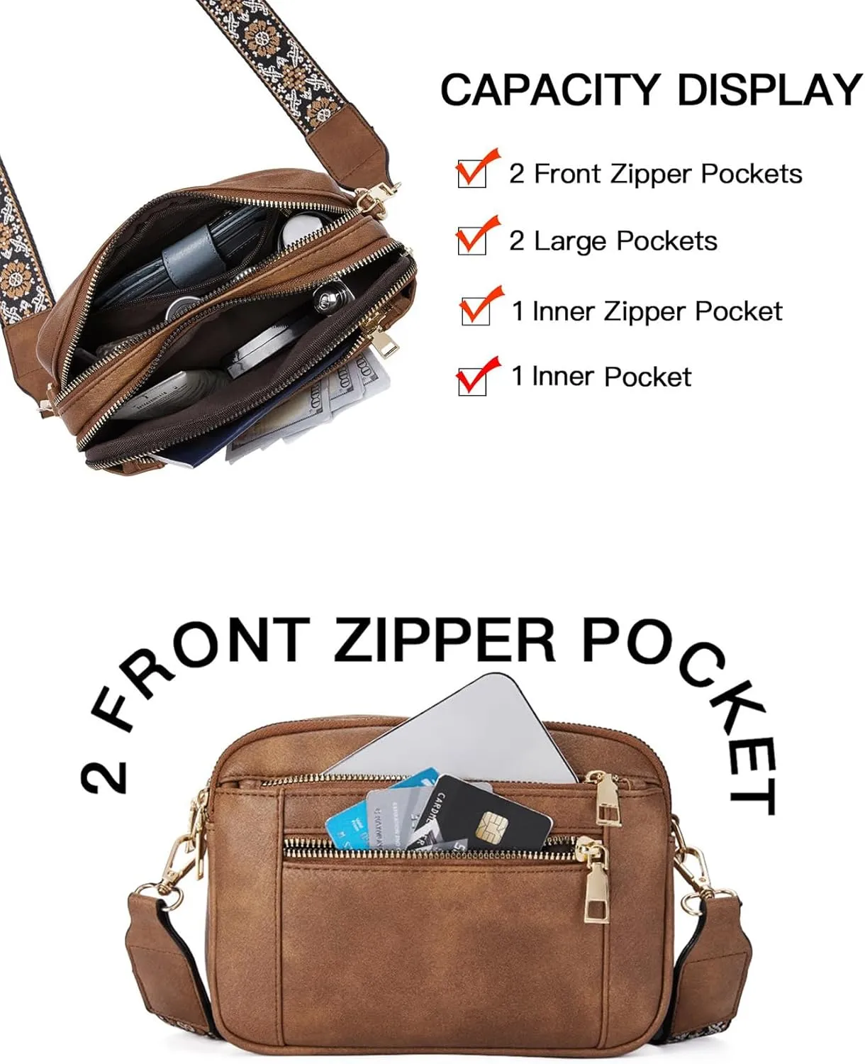 Messenger bag for women, Crossbody Bags for Women Trendy Vegan Leather Handbags Adjustable Shoulder Strap Shoulder Bag