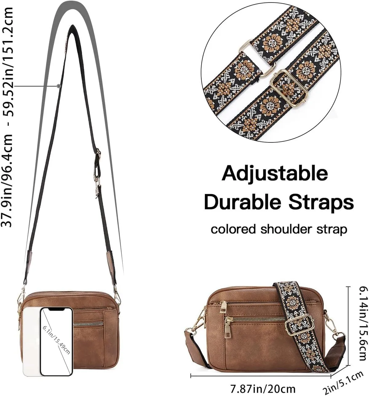 Messenger bag for women, Crossbody Bags for Women Trendy Vegan Leather Handbags Adjustable Shoulder Strap Shoulder Bag