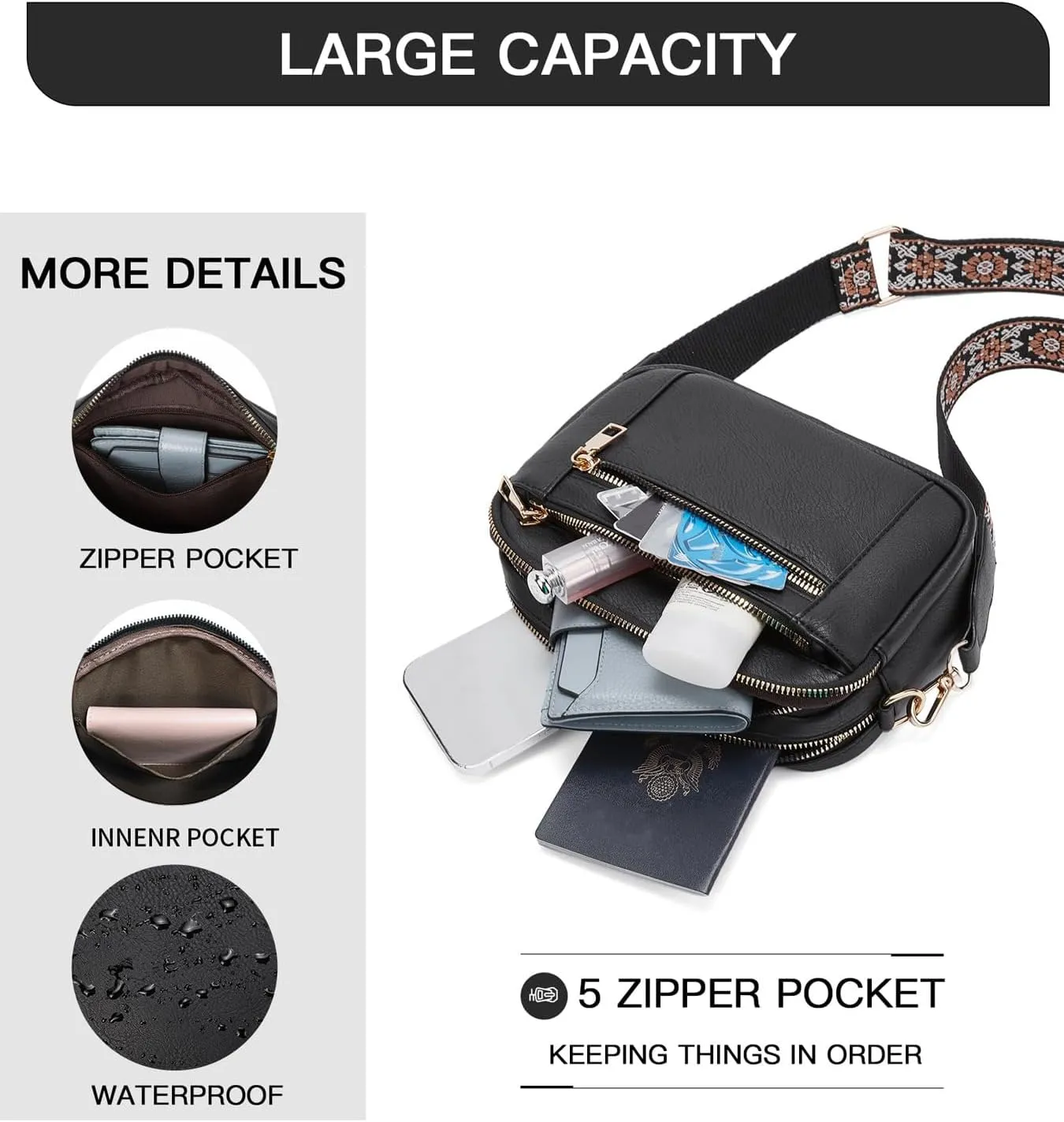 Messenger bag for women, Crossbody Bags for Women Trendy Vegan Leather Handbags Adjustable Shoulder Strap Shoulder Bag