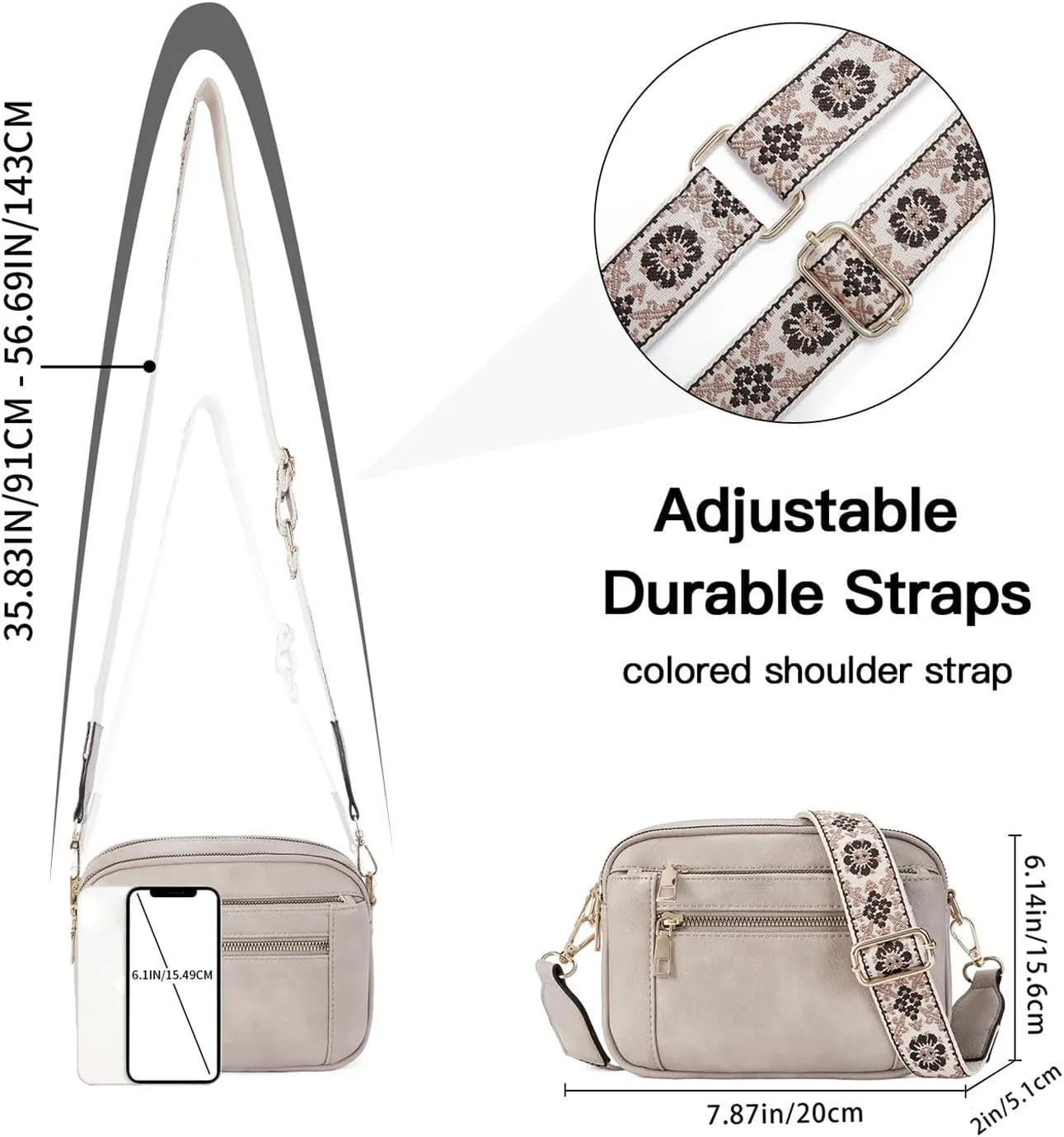 Messenger bag for women, Crossbody Bags for Women Trendy Vegan Leather Handbags Adjustable Shoulder Strap Shoulder Bag