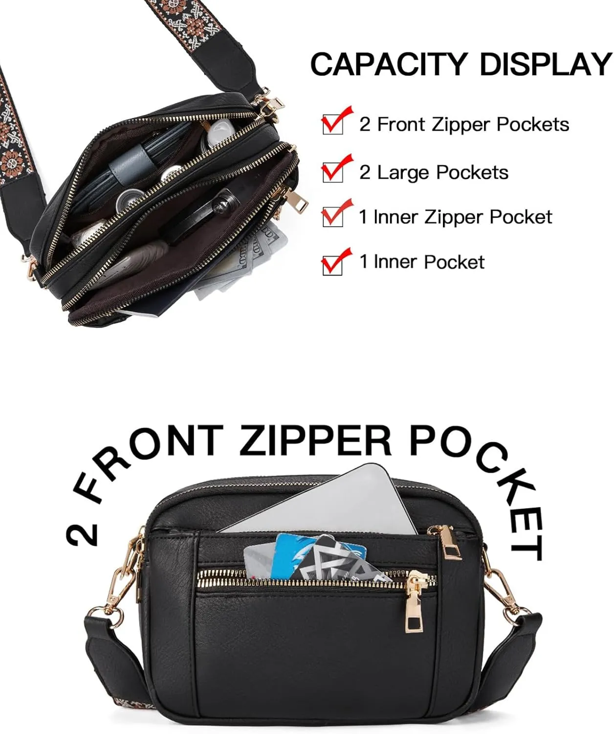 Messenger bag for women, Crossbody Bags for Women Trendy Vegan Leather Handbags Adjustable Shoulder Strap Shoulder Bag