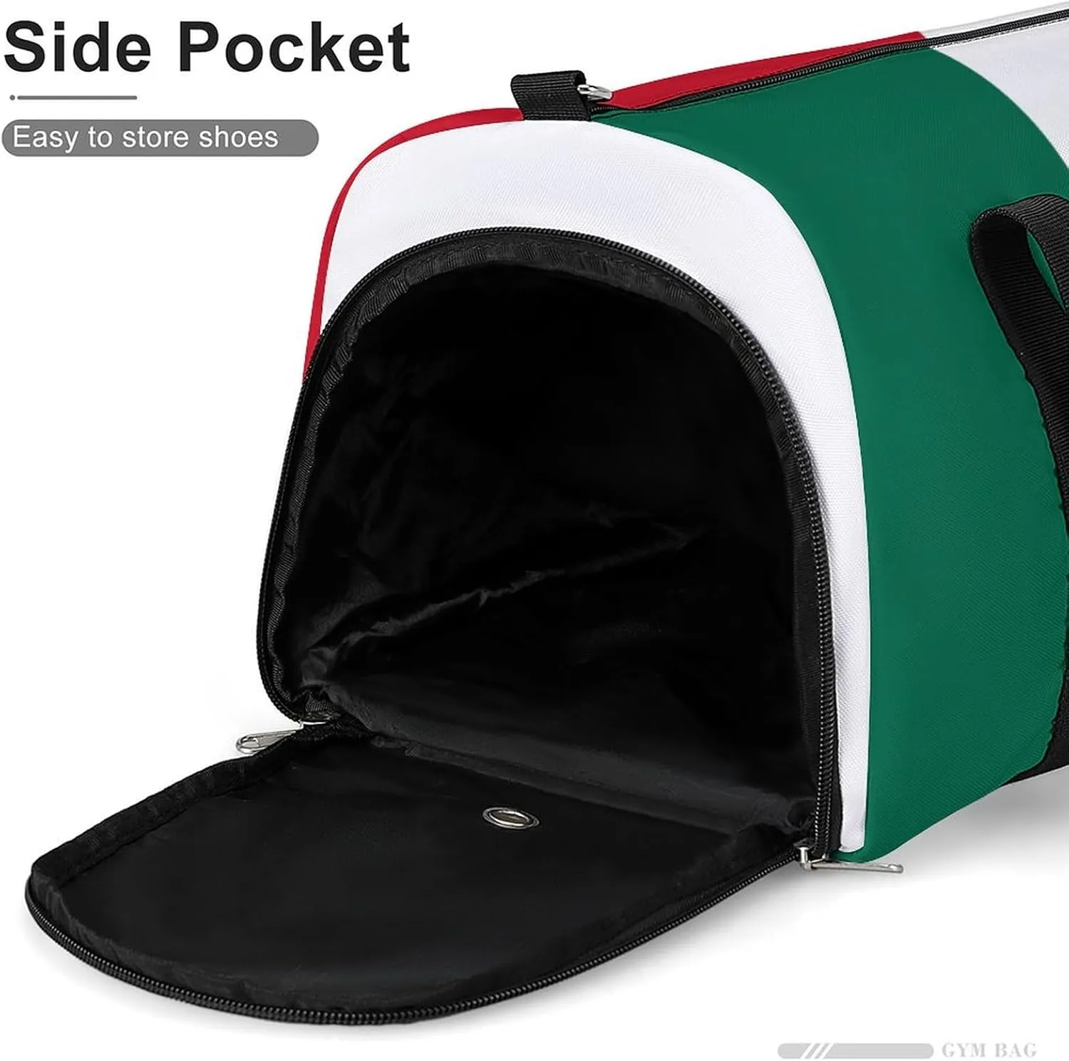 Mexican Flag Sports Duffel Bag for Men Women with Wet Pocket Shoe Compartment