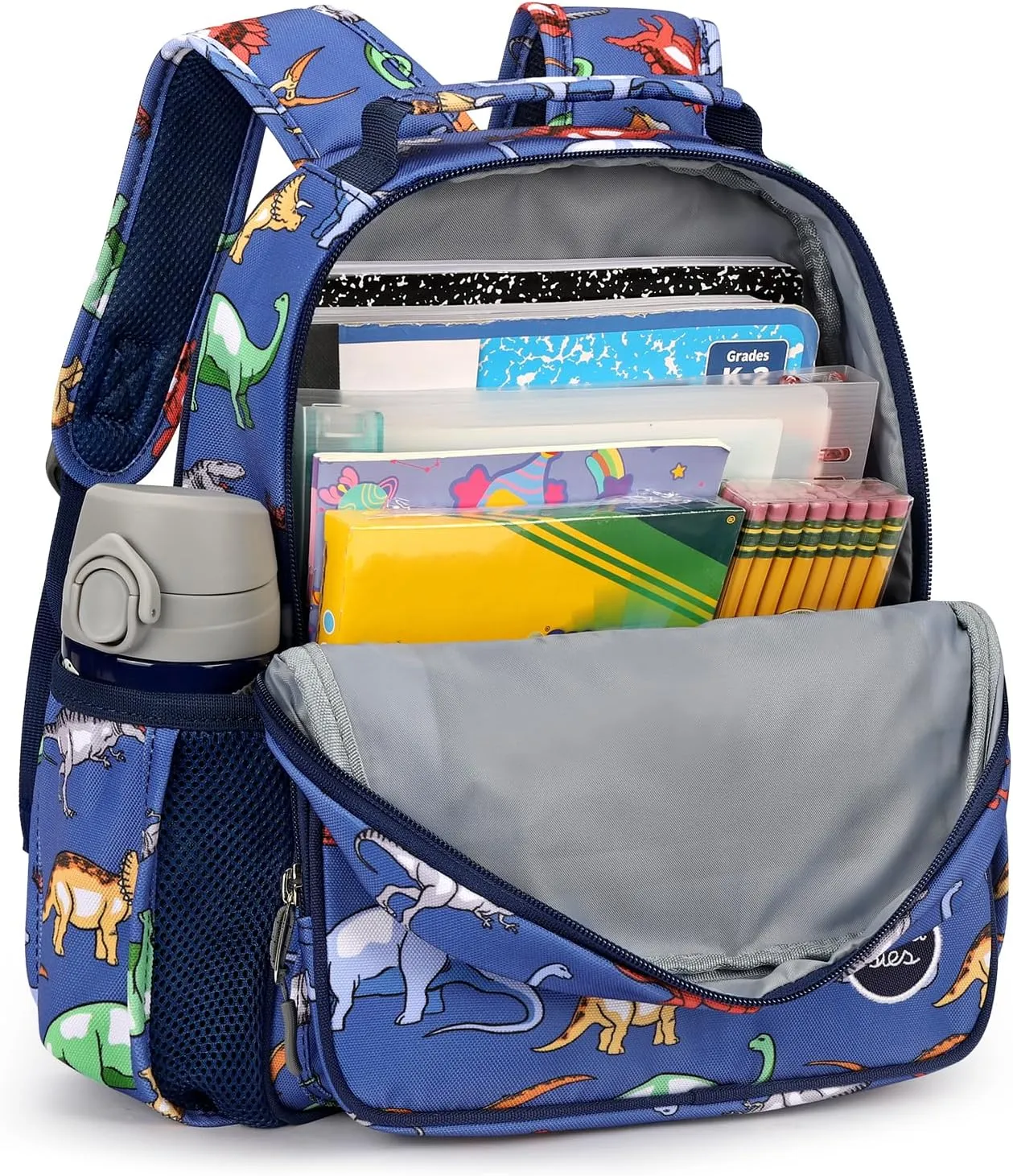 mibasies Toddler Backpack for Boys 2-4: Cute Kids Backpacks Boys - Preschool Kindergarten Backpack - Dinosaur MidnightBlue