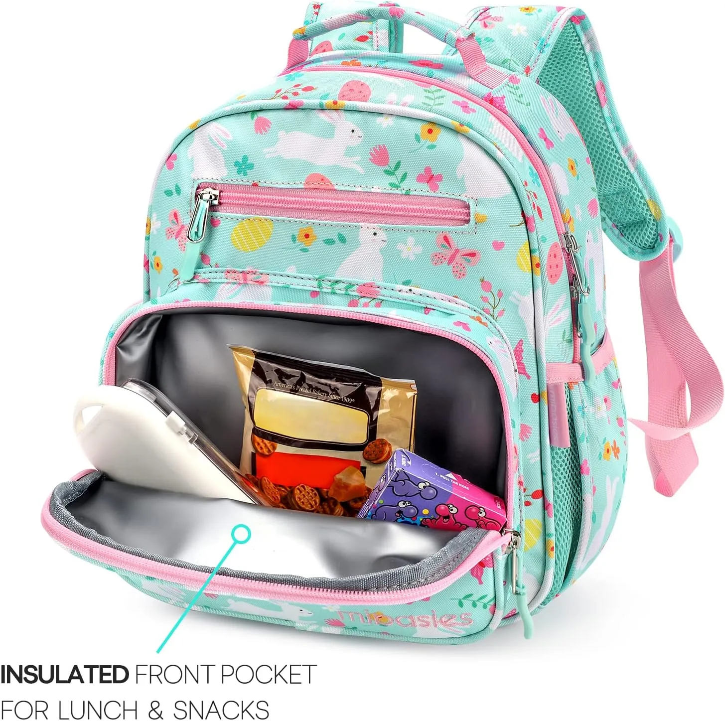 mibasies Toddler Backpack for Girls 2-4: Cute Kids Backpacks for Girls - Preschool Kindergarten Backpack - Rabbit