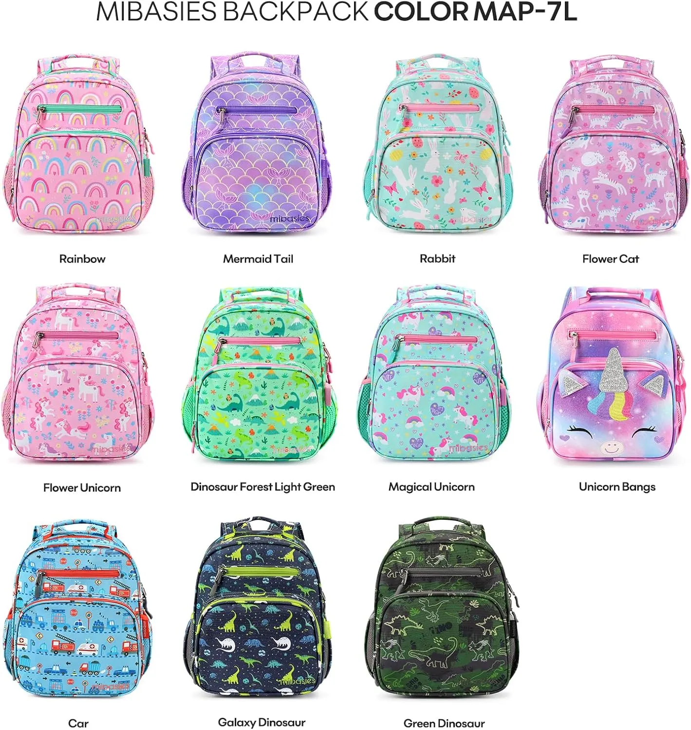 mibasies Toddler Backpack for Girls 2-4: Cute Kids Backpacks for Girls - Preschool Kindergarten Backpack - Rabbit