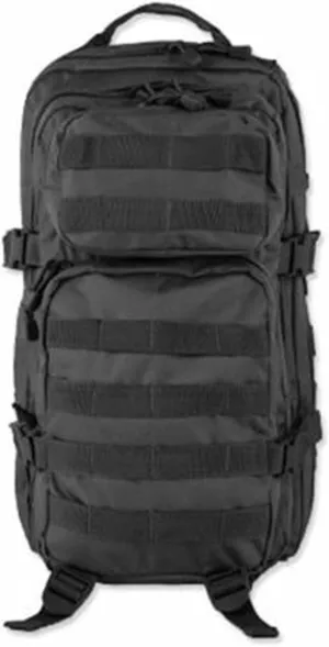 Mil-Tec Unisex Assault Pack - Rugged Durable Lightweight Ergonomic Versatile Tactical Outdoor Camping Hiking Backpack with Adjustable Padded Shoulder Straps & MOLLE Loops, Black, 20L