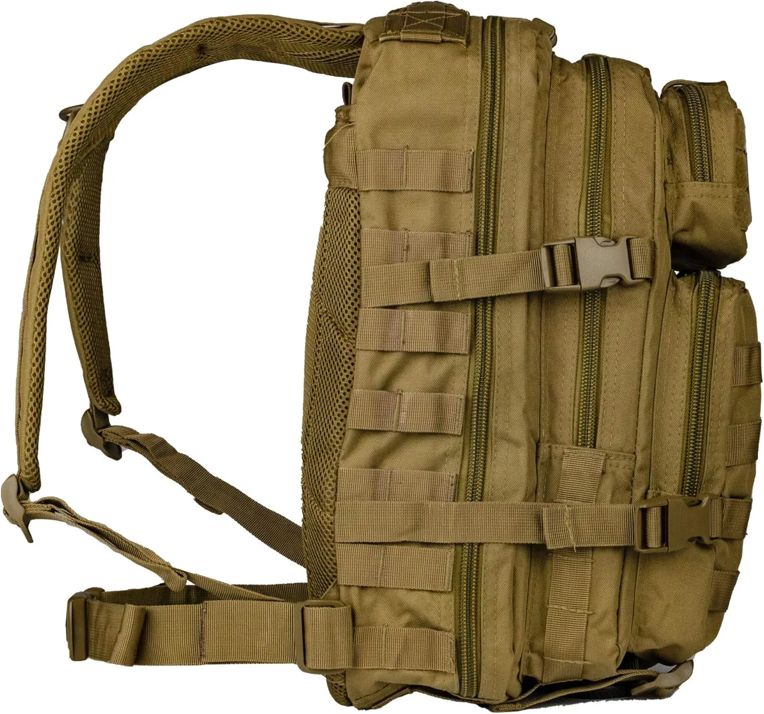 Mil-Tec Unisex Assault Pack - Rugged Durable Lightweight Ergonomic Versatile Tactical Outdoor Camping Hiking Backpack with Adjustable Padded Shoulder Straps & MOLLE Loops, Coyote, 36L