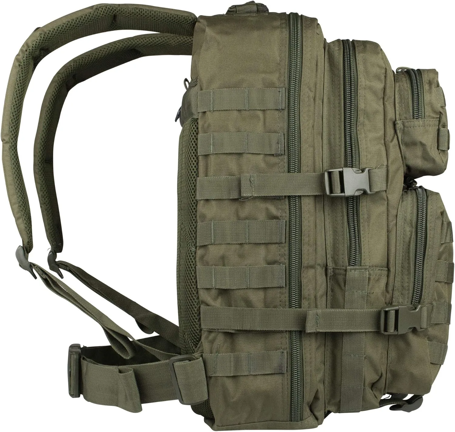 Mil-Tec Unisex Assault Pack - Rugged Durable Lightweight Ergonomic Versatile Tactical Outdoor Camping Hiking Backpack with Adjustable Padded Shoulder Straps & MOLLE Loops, Olive Drab, 20L