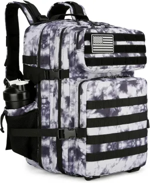 Military Backpack for Men 45L Tactical Assault Backpack 3 day Assault Pack with Molle Waterproof Bag Rucksack-Purple White