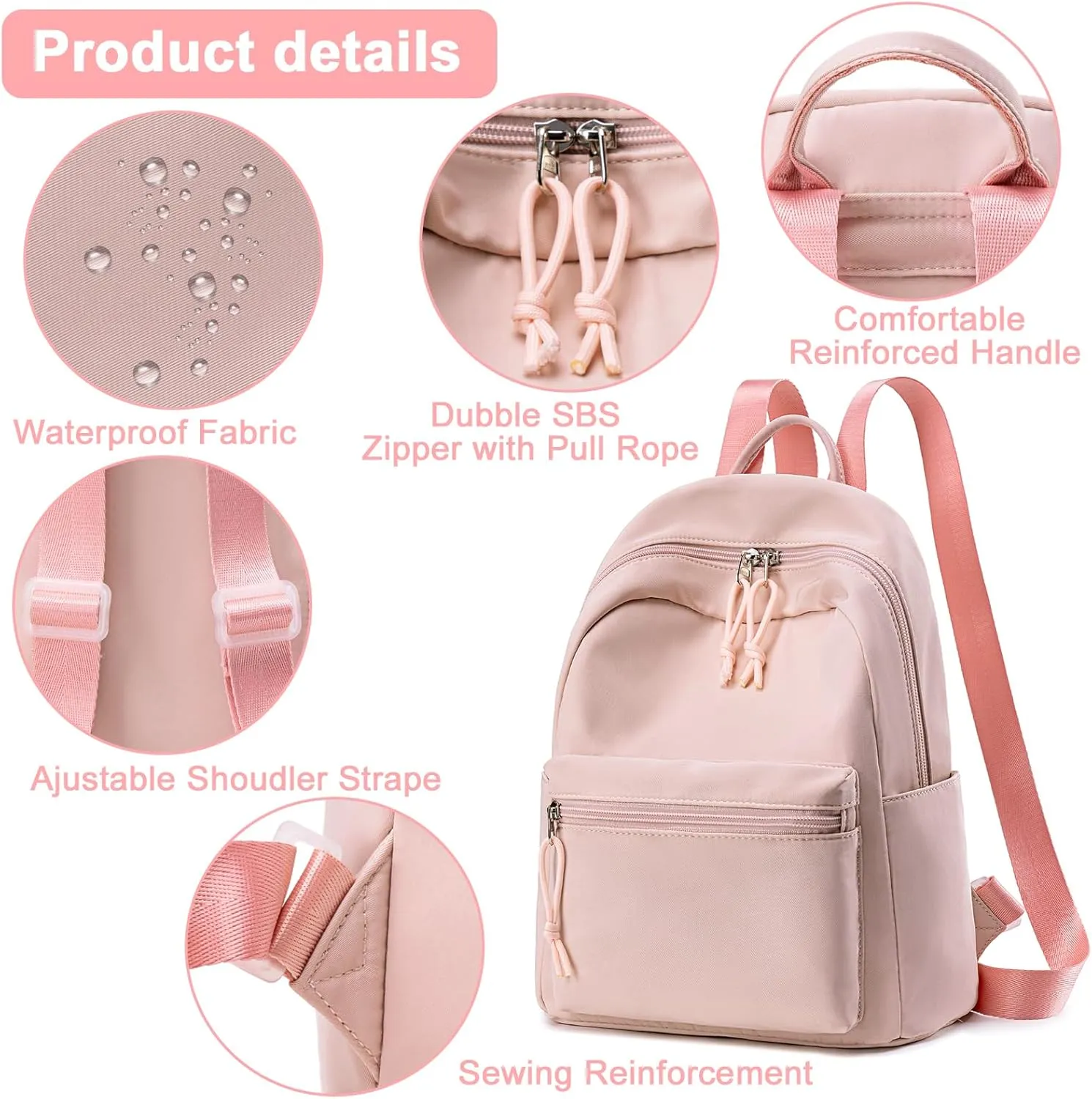 Mini Backpack Women Girls Water-resistant Small Backpack Purse Shoulder Bag for Womens Adult Kids School Travel
