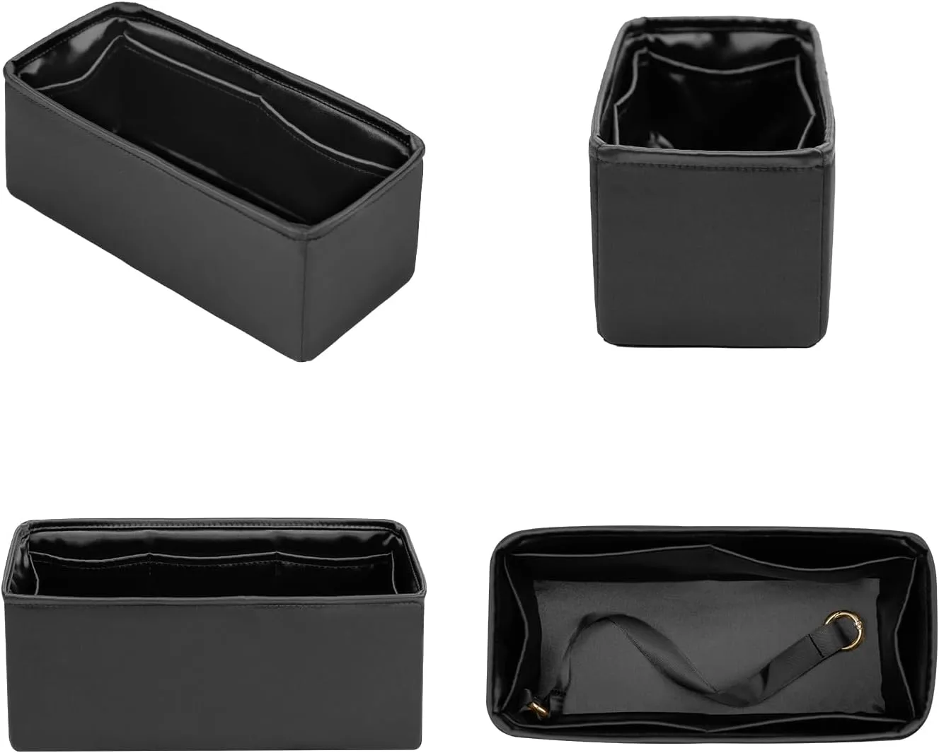 Mini Lindy Bag Insert, Purse Organizer Insert Compatible with Hermes Lindy Bag, Lightweight and Silky Smooth, Bag Insert for Lindy 19 (Mini LD19, Black)