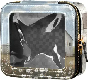 Mini Makeup Bag Windmill Barn Daisy Small Clear Makeup Bag Cute Travel Cosmetic Bag Pouch Purse Car Purse Essentials for Women Makeup Purse Organizers Toiletry Bag