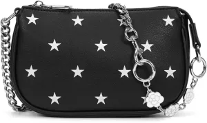 Mini Star Print Shoulder Bag Small Purse For Women Vegan Leather Handbag Soft Trendy Clutch Designer Underarm Bag