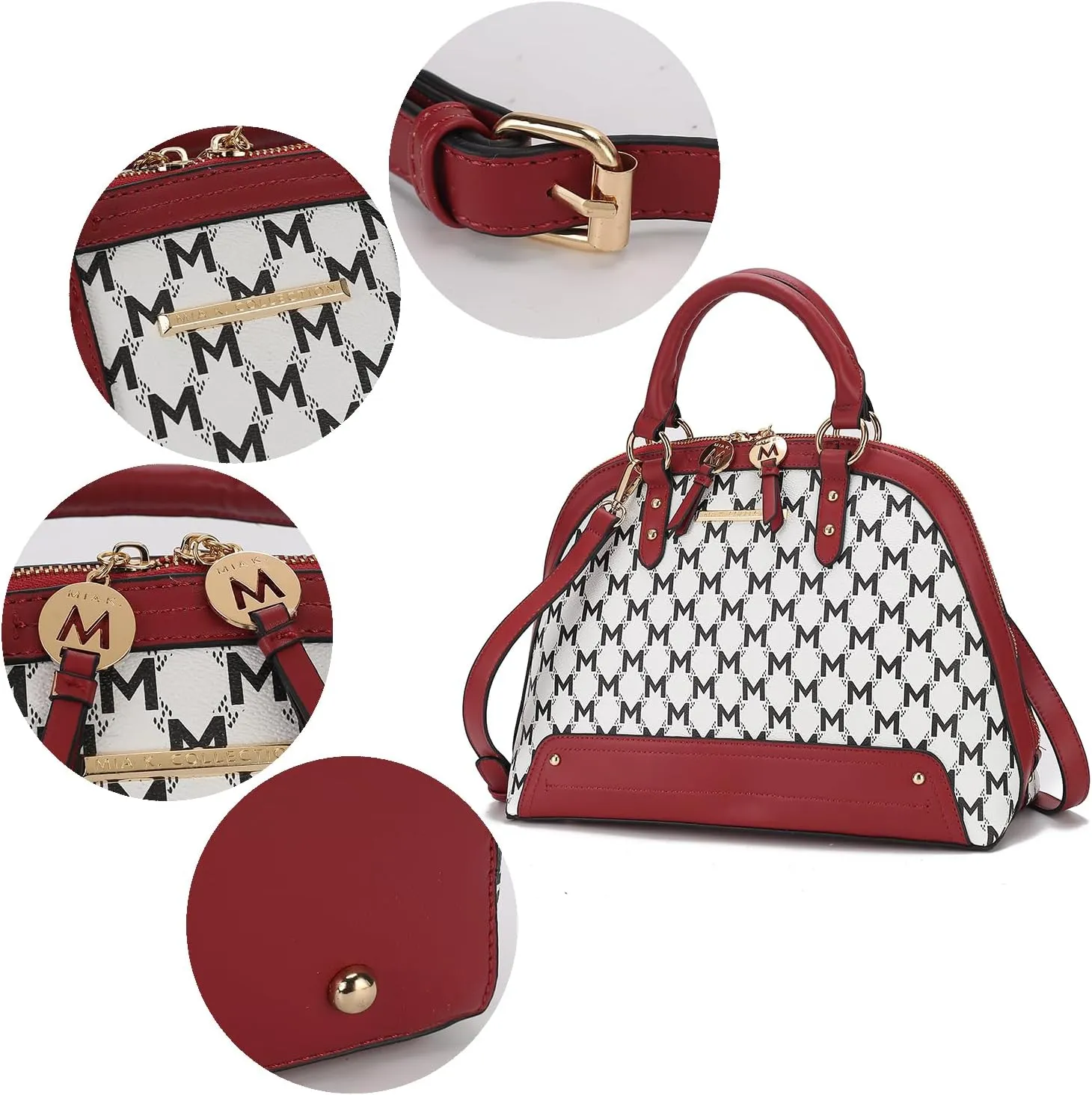 MKF Collection Satchel Bag for Women with Wristlet Wallet, Vegan Leather Top Handle Shoulder Bag Handbag Purse by Mia K