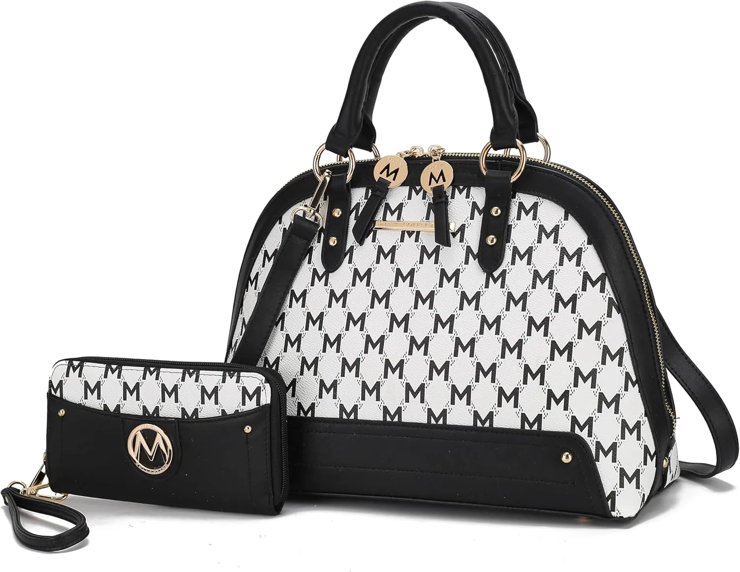 MKF Collection Satchel Bag for Women with Wristlet Wallet, Vegan Leather Top Handle Shoulder Bag Handbag Purse by Mia K