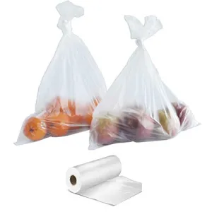 MMBM Plastic Produce Bags, Perforated Roll, 11x17 Inch, 4 Rolls, Clear, 750 Bags per Roll, Food Storage Bag