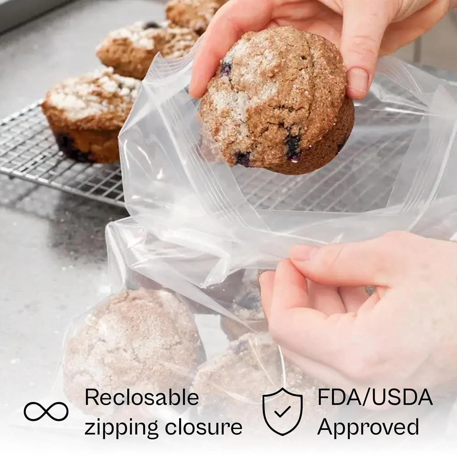 MMBM Resealable Poly Bag, 24x24 Inch, 250 Pack, 4 Mil, Clear, Lock Seal Zipper, Reclosable Zip Plastic Baggies