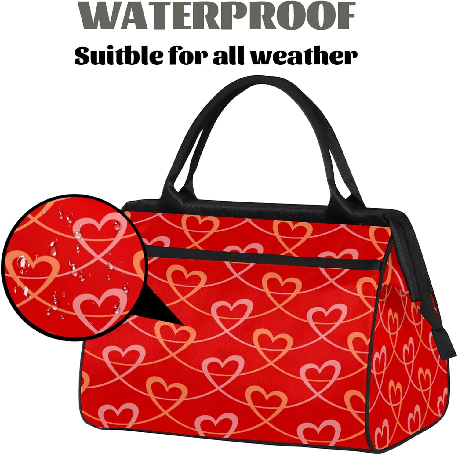 Modern Abstract Love Travel Duffel Bag Gym Tote Bag for Women Men Waterproof Weekend Overnight Bag Carry On Tote Luggage with Pocket Personal Item Bags Sports Bag fit Travel Sports Gym Yoga