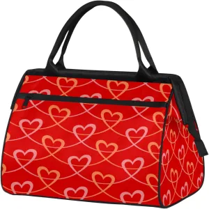 Modern Abstract Love Travel Duffel Bag Gym Tote Bag for Women Men Waterproof Weekend Overnight Bag Carry On Tote Luggage with Pocket Personal Item Bags Sports Bag fit Travel Sports Gym Yoga