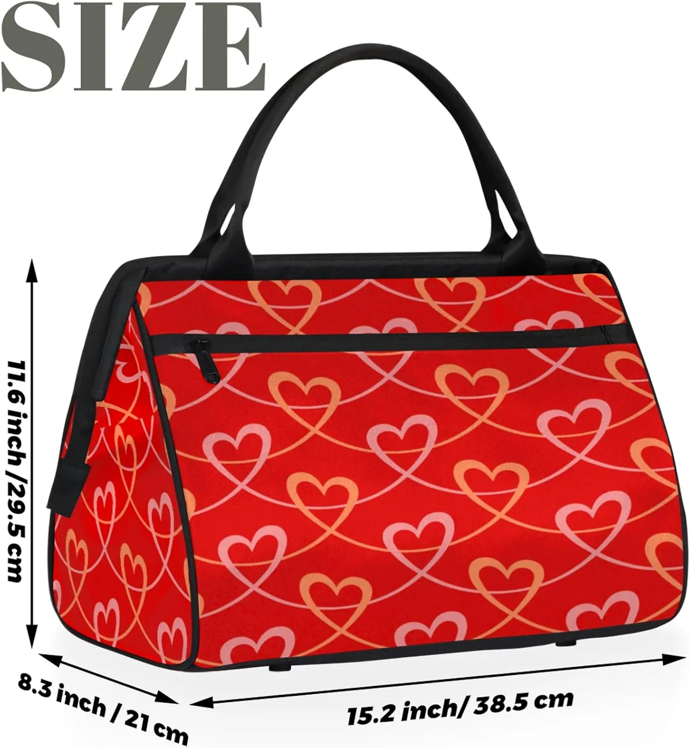 Modern Abstract Love Travel Duffel Bag Gym Tote Bag for Women Men Waterproof Weekend Overnight Bag Carry On Tote Luggage with Pocket Personal Item Bags Sports Bag fit Travel Sports Gym Yoga