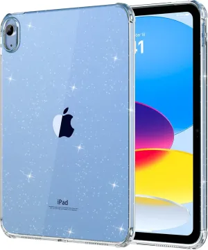 MoKo Clear Case for iPad (A16) 11th Generation 2025 11-inch/10th Generation 2022 10.9 inch, Lightweight Soft TPU, Anti-Scratch Ultra Clear Tablet Cover, Shockproof Impact Resistant, Clear Glitter