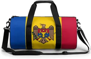 Moldova Flag Large Capacity Gym Bag for Women Men with Wet Pocket Travel Duffel