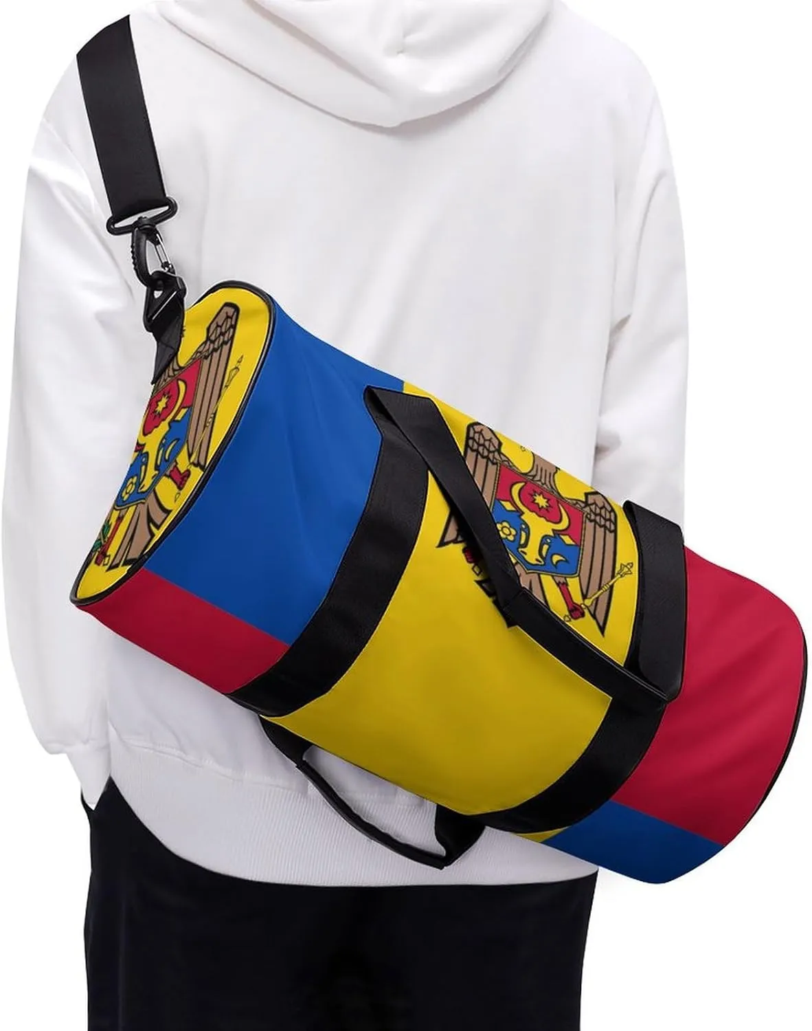 Moldova Flag Large Capacity Gym Bag for Women Men with Wet Pocket Travel Duffel