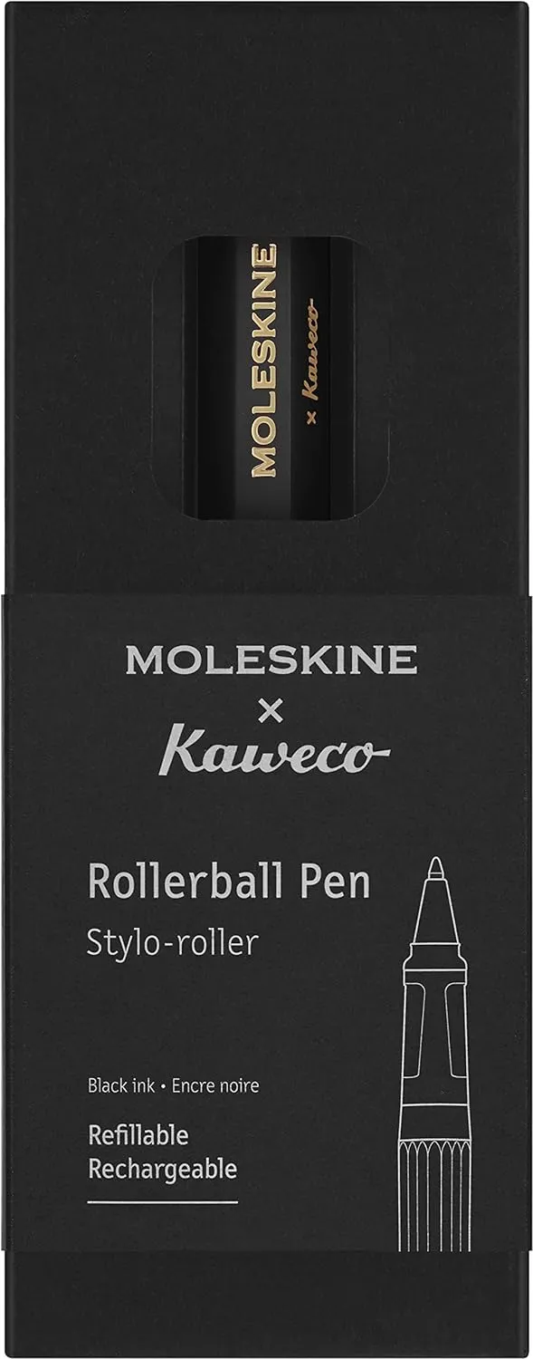 Moleskine x Kaweco, Roller Pen, 0.7mm Point, Black with Black Ink