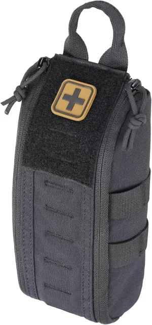 Molle First Aid IFAK Pouch, Medical Bag Molle Medical Pouch Tactical Medical EMT Kit Empty Molle Med Kit Quick Release Handle Small Portable Everyday Carry Survival Bag with Cross Patch