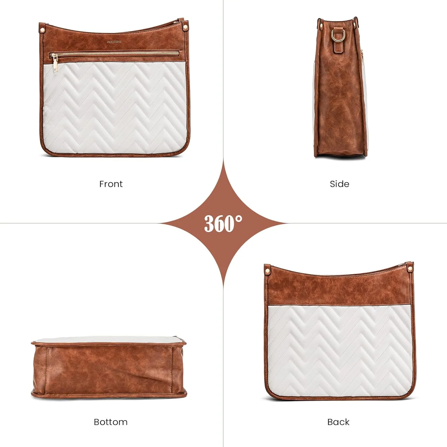 molshine Quilted Crossbody Bags for Women, Medium PU Leather Crossbody Shoulder Handbag with Adjustable Wide Strap DLK0039