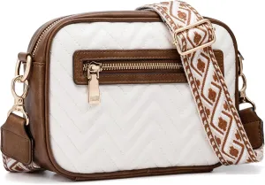 molshine Quilted Crossbody Bags for Women, Small PU Leather Crossbody Shoulder Handbag with Adjustable Wide Strap DLK0045
