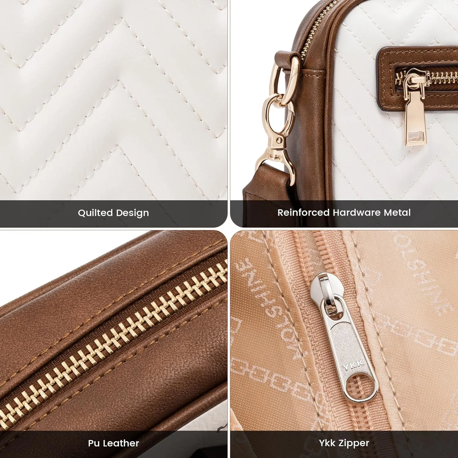 molshine Quilted Crossbody Bags for Women, Small PU Leather Crossbody Shoulder Handbag with Adjustable Wide Strap DLK0045