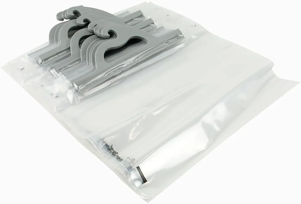 Monaco Deluxe Hanging Storage Bags, 10-pack of 14 x 12.5 inch Clear Plastic Polyethylene Bags for Classroom, Library, and Pharmacy Use