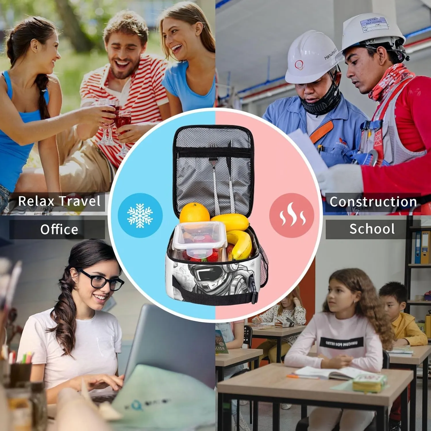 Monochrome Sketch Style Gaming Insulated Lunch Box For Men Women Lunch Bag Perfect For Office Travel Outings