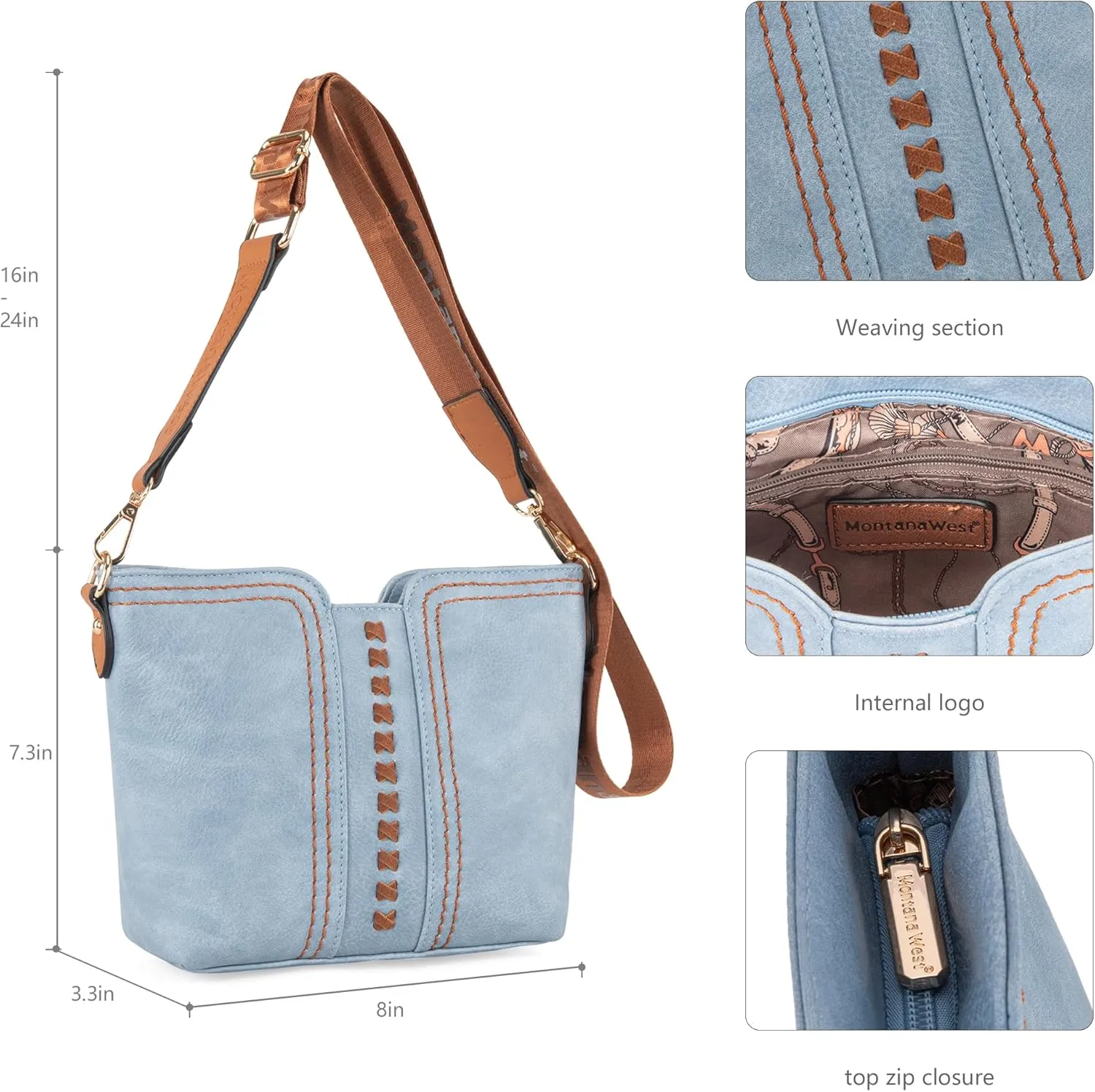 Montana West MINI Crossbody Bags for Women Cross Body Purses Shoulder Handbags with Wide Guitar Strap