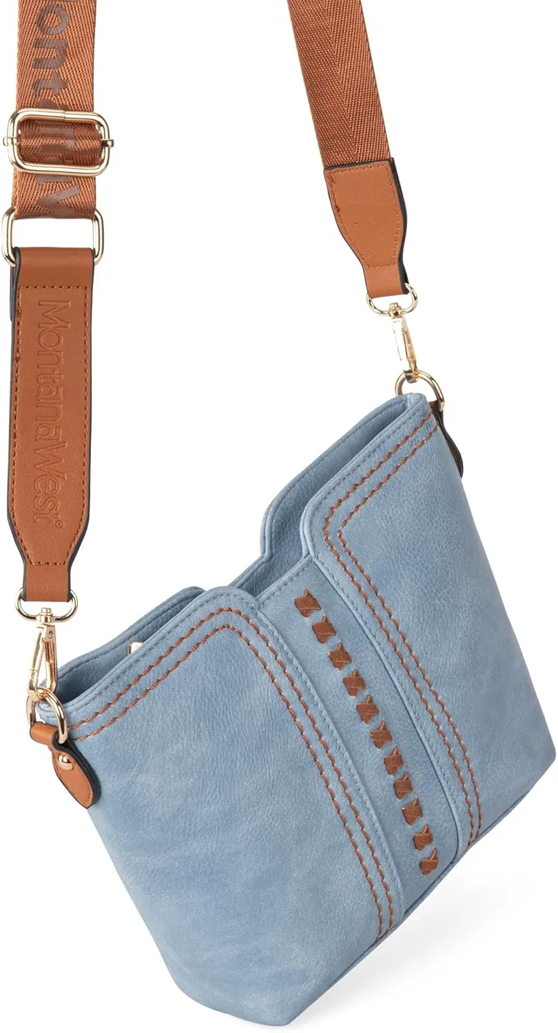 Montana West MINI Crossbody Bags for Women Cross Body Purses Shoulder Handbags with Wide Guitar Strap