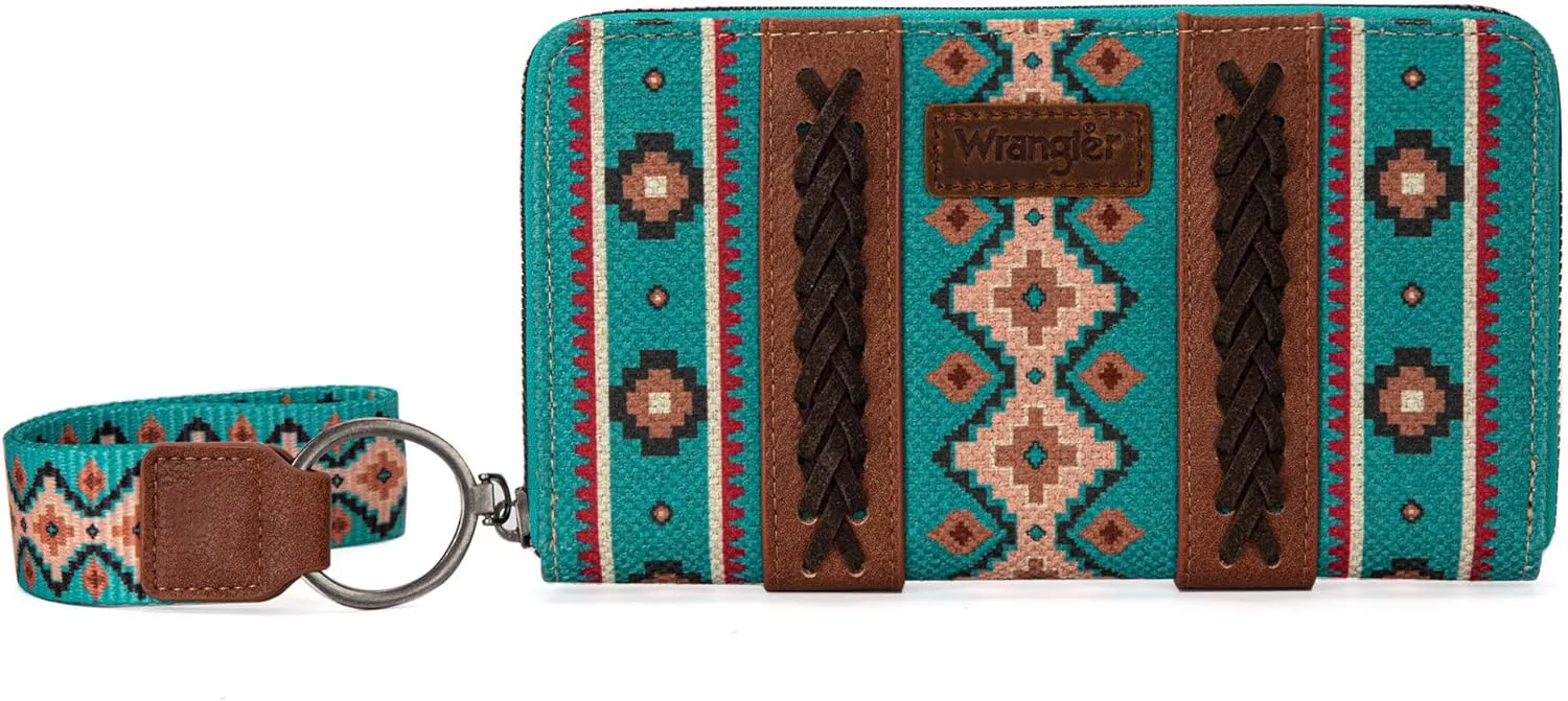 Montana West × Wrangler Wristlet Western Wallet Boho Aztec Credit Card Holder for Women