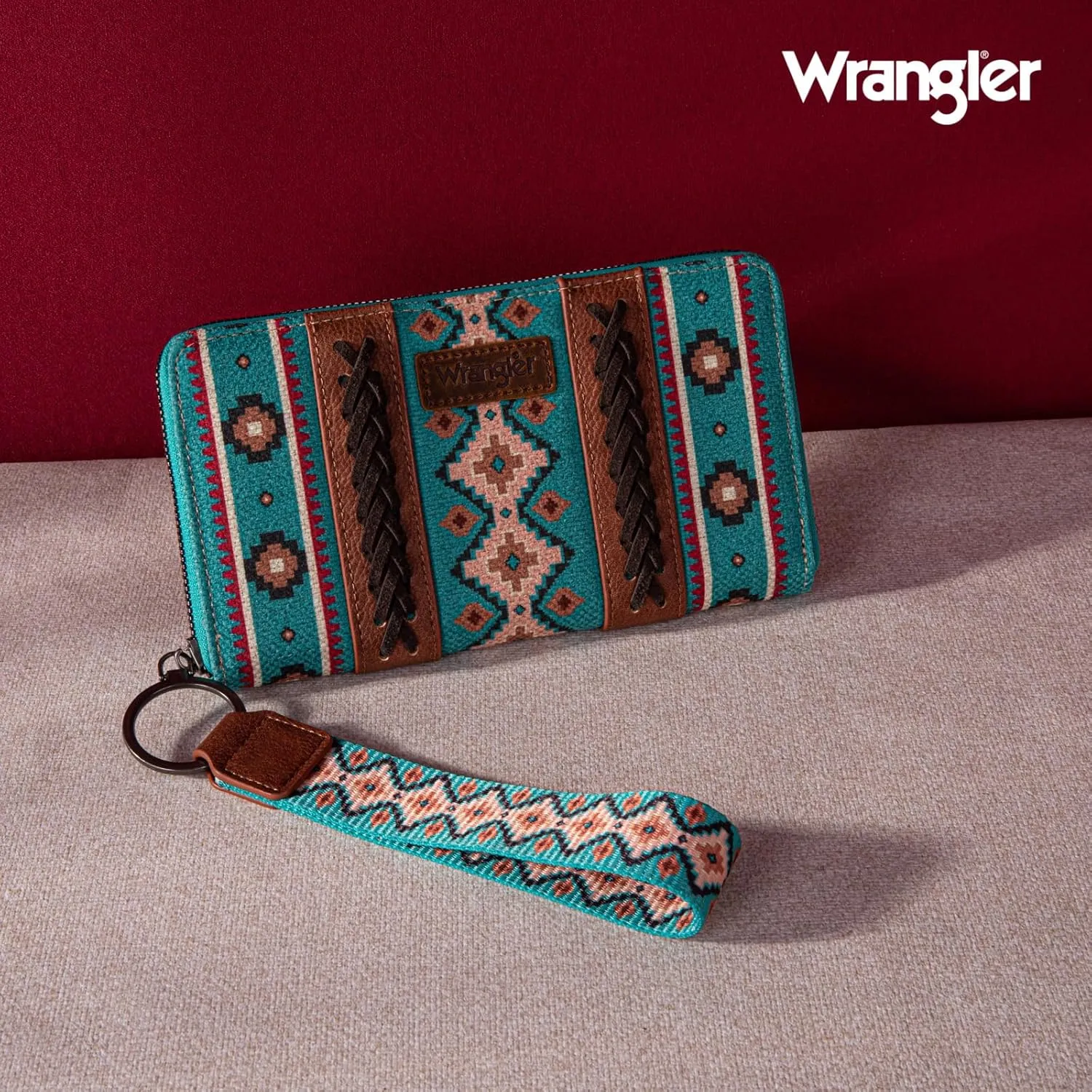 Montana West × Wrangler Wristlet Western Wallet Boho Aztec Credit Card Holder for Women