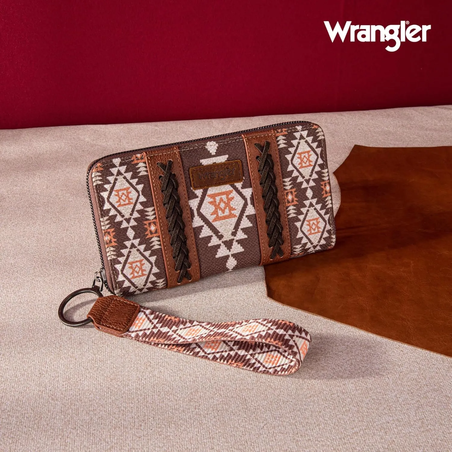 Montana West × Wrangler Wristlet Western Wallet Boho Aztec Credit Card Holder for Women
