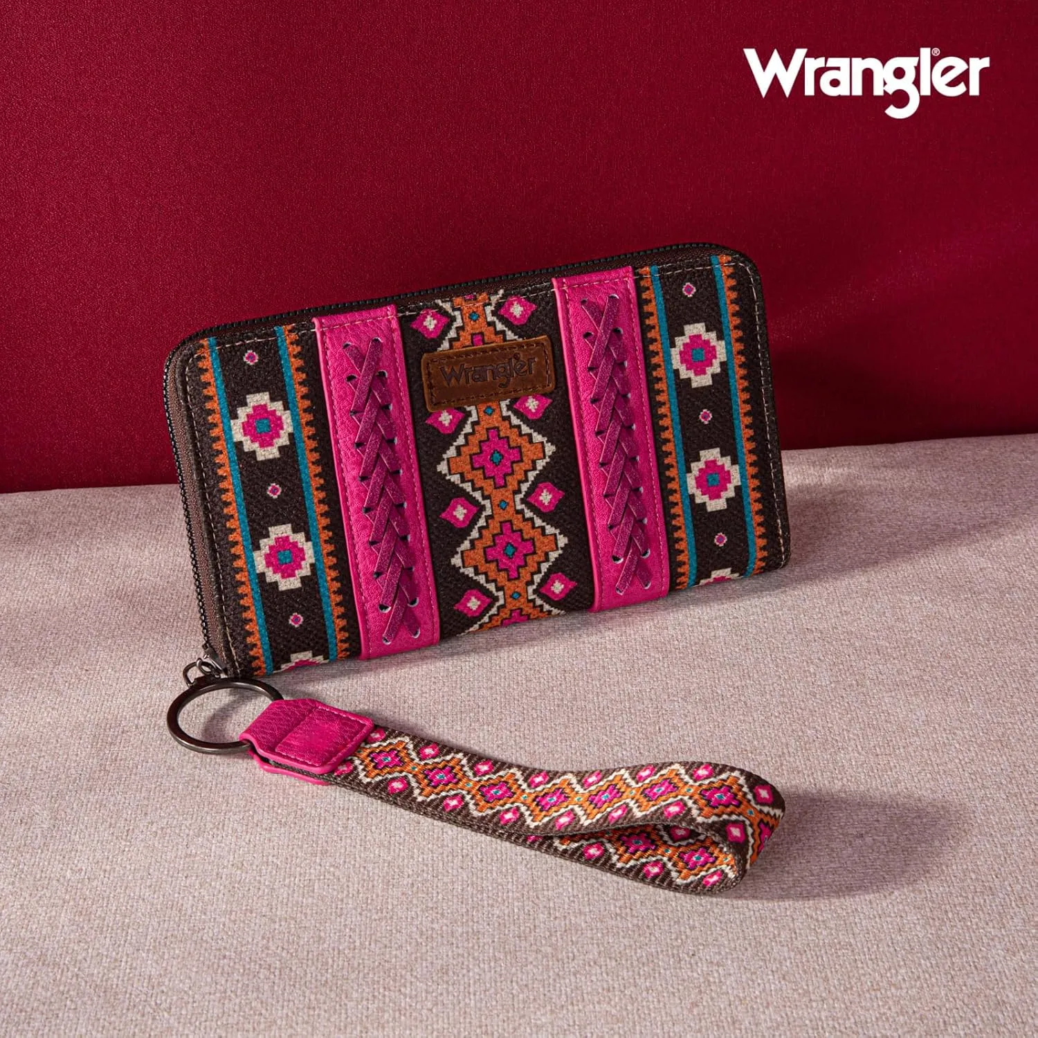 Montana West × Wrangler Wristlet Western Wallet Boho Aztec Credit Card Holder for Women
