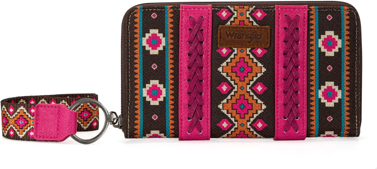Montana West × Wrangler Wristlet Western Wallet Boho Aztec Credit Card Holder for Women