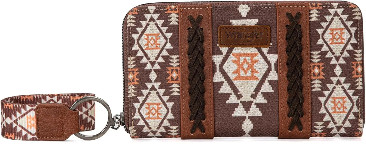 Montana West × Wrangler Wristlet Western Wallet Boho Aztec Credit Card Holder for Women