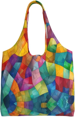 Mosaic color chart Shoulder bag - convenient to carry, suitable for shopping, work and study